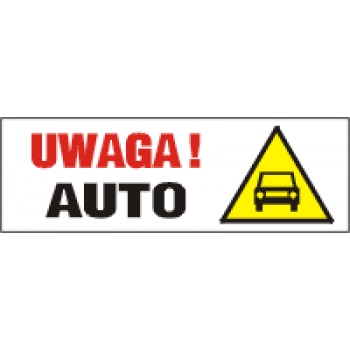 AW020 Piktogram Uwaga! Auto znak 2 stronny/6mm
