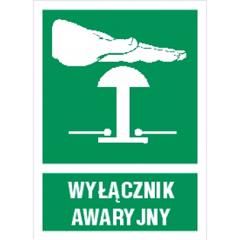 AJ007PB-F - Zatrzymanie awaryjne, folia samoprzylepna PCV - 74x105 mm.