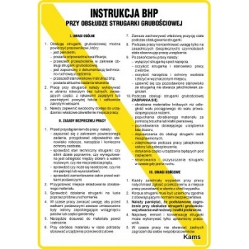 IAB09 Instrukcja BHP przy obsłudze strugarki grubościowej