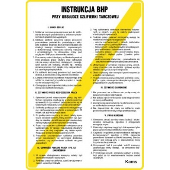 IAB15 Instrukcja BHP przy obsłudze szlifierki tarczowej do drewna