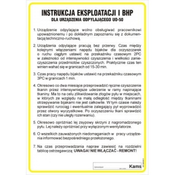 IAA28 Instrukcja eksploatacji i BHP dla urządzenia odpylającego UO-50