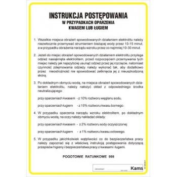 IAD04 Instrukcja postępowania w przypadku oparzenia kwasem lub ługiem