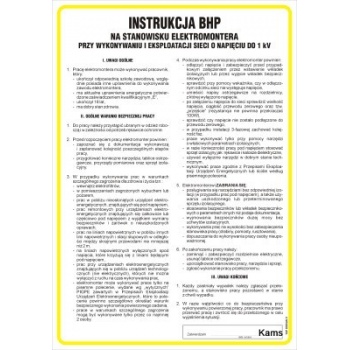 IAF12 Instrukcja BHP na stanowisku elektromontera przy wykonywaniu i eksploatacji sieci o napięciu do 1kV