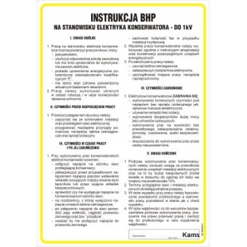 IAF13 Instrukcja BHP na stanowisku elektryka konserwatora do 1kV