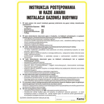 IAF20 Instrukcja BHP postępowania w razie awarii instalacji gazowej budynku