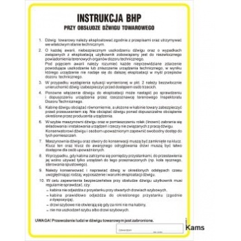 IAF18 Instrukcja BHP przy obsłudze dźwigu towarowego