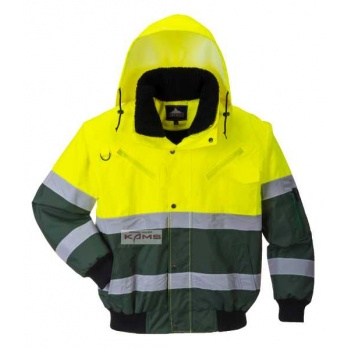 C565 - Ocieplana kurtka ostrzegawcza Bomber XRange 3w1 - S-3XL.