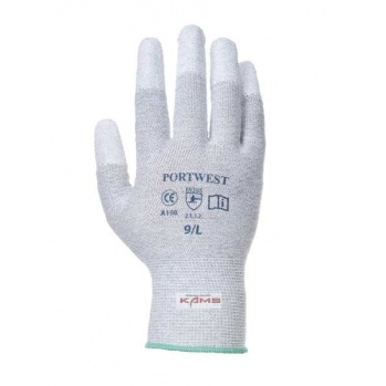 A198 - Rękawica antystatyczna do precyzyjnych prac z palcami powlekanymi PU - 2XS/5-2XL/11.