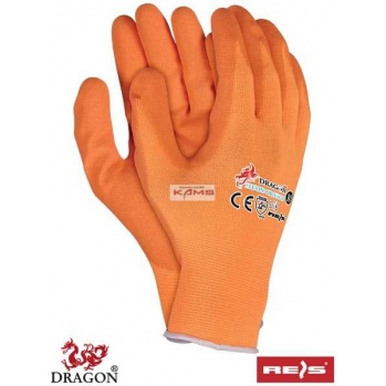 FLUON-ORANGE - Rękawice nylonowe z domieszką lycry, powlekane nitrylem - 7,8,9,10.