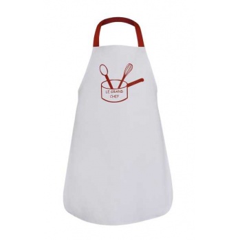 Fartuch 204 Pros - wodoochronny z nadrukiem 'LE GRAND CHEF' - 80cm/60cm.
