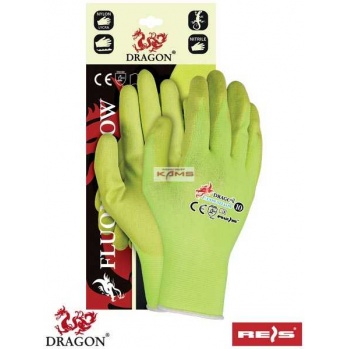 FLUON-YELLOW - rękawice ochronne z nylonu powlekane nitrylem - 7,8,9,10.