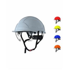 Hełm PAB WH1-C D1080 - Kask dla elektryków ze zintegrowanymi niepalnymi okularami (D1080), 6 punkotowa więźba, ABS - 52-63 cm