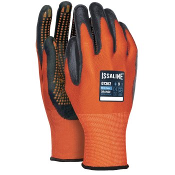 IS-07362 - Rękawice poliestrowe powlekane spienionym nitrylem DOTS CATCH - 9-10