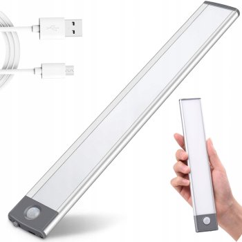 Lampa samoprzylepna listwa podszafkowa na magnes z czujnikiem ruchu i zmierzchu 32 cm Coba 