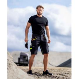 ARDON CREATRON H6652 H6662 - Szorty czarne-neonowe materiał Amalytton® odblaski D-ring 7 kieszeni 98% bawełna 2% elastan canvas 250 g/m² - 46-64