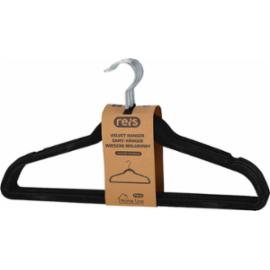 HANGER-VEL001 - Wieszak nylonowy z poprzeczką uchwyt z żelaza i cynku nacięcia na ramionach szerokość poprzeczki 44,5 cm.