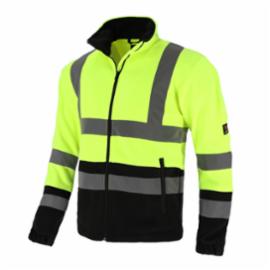 POLAR MĘSKI VISION 300 G YELLOW - Bluza polarowa pasy odblaskowe o bardzo dobrych właściwościach cieplnych zapinana na zamek wykonana 300g/m2 - S