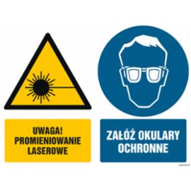 GM024 - Uwaga promieniowanie laserowe Załóż okulary ochronne