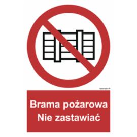 BC144 - Brama pożarowa. Nie zastawiać