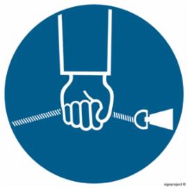 GK010 - W celu zatrzymania maszyny pociągnąć za linkę