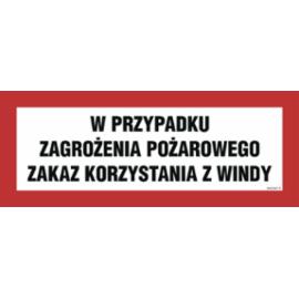 BC128 - W przypadku zagrożenia pożarowego zakaz korzystania z windy