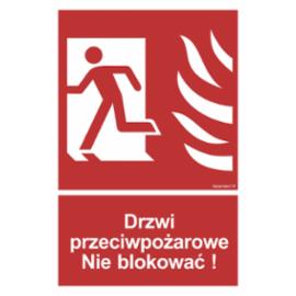BC057 - Drzwi przeciwpożarowe. Nie blokować! lewostronne