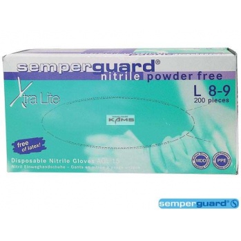 RNIT-SEM-XTRA - Rękawice nitrylowe SEMPERGUARD XTRA z bardzo ciękiego nitrylu 200/180 szt. - S,M,L,XL.