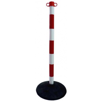 Słupek plastikowy 90 cm z podstawką 3,0 kg i końcówką do zaczepiania łańcucha - 2 kolory.