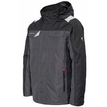 Kurtka zimowa bardzo wytrzymała praca trudne warunki membrana TPU chowany kaptur kieszenie wewnętrzne zewnętrzne pikowana podszewka odblaski KEEN - S, 2XL, 3XL