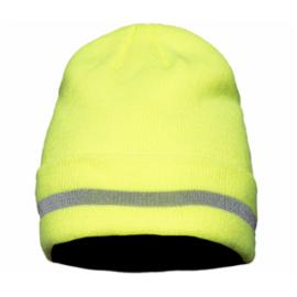 Czapka ocieplana dwuwarstwowa z odblaskami, poliester 270g/m2, uniwersalna, tCOBF, ochrona głowy
