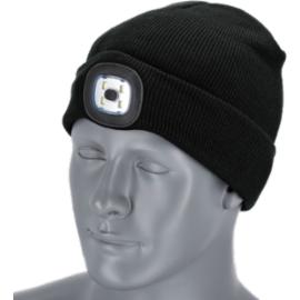 Czapka zimowa z latarką LED RAY KIDS, akrylowa, ciepła i elastyczna, STALCO STLO-30651