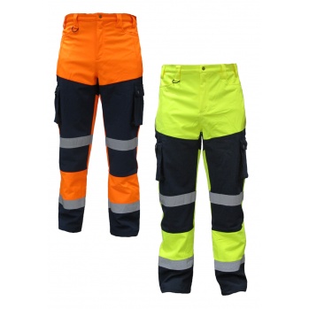 Ocieplane spodnie robocze do pasa z polarem, ostrzegawcze z softschell'u Softshell SNOW HAWK - S-3XL