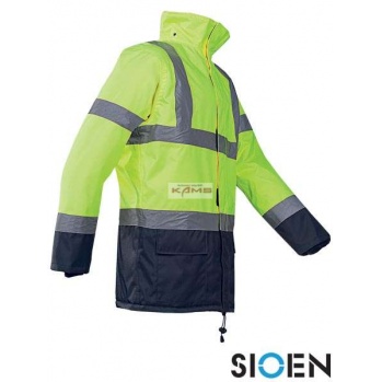 SI-MURON - zimowa odblaskowa kurtka przeciwdeszczowa, odpinany kaptur, klejone szwy - L-2XL.