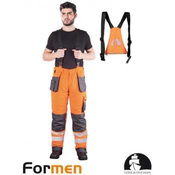 LH-FMNWX-B - Spodnie ochronne ocieplane ogrodniczki FORMEN, odpinane szelki, liczne kieszenie 3 kolory - M-3XL.