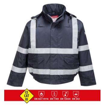 S783 - kurtka typu Bizflame Rain Multi, ocieplana, trudnopalna, przeciwdeszczowa, certyfikowana zgodna z normami UE - S-3XL.