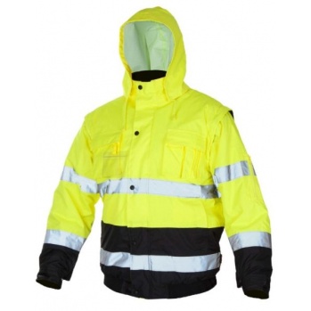 FLASH short B orange Kat. 2 - ocieplana kurtka odblaskowa - certyfikowana odzież ostrzegawcza 2 kolory - M-3XL.