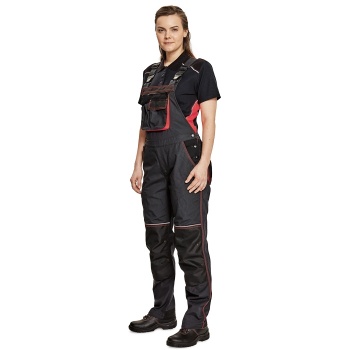 KNOXFIELD LADY OGRODNICZKI - damskie ogrodniczki robocze z szelkami, elastyczna talia - 34-54