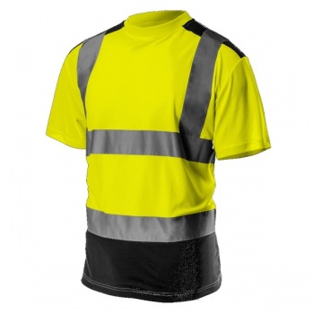 T-shirt 81-730 - T-shirt NEO roboczy ostrzegawczy z pasami odblaskowymi 100% poliester 2 kolory - S-2XL.