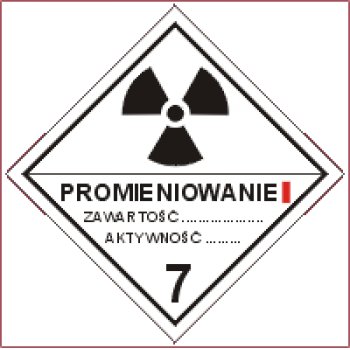 MB009 Materiały promieniotwórcze w opakowaniu. Klasa 7. Kategoria I - Biała.