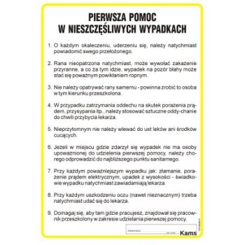 pierwsza pomoc w nieszczęsliwych wypadkach