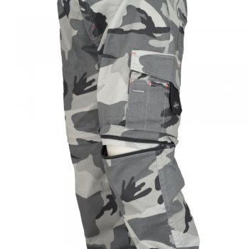 ISSA ZIP 8029NB - spodnie w kolorze moro, wiele kieszeni, odpinane nogawki, 100% bawełny - S-3XL.