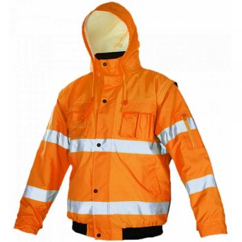 FLASH SHORT Orange Yellow kat2 – wygodna kurtka typu bomber, ocieplana, Oxford 300D, pikowana podszewka, pasy odblaskowe, 6 kieszeni - 2 kolory - M-3XL.