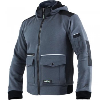 Bluza ocieplana przyjemna okres jesienno-zimowy kaptur dopinany zamek odblaski PRACTIC - S-3XL