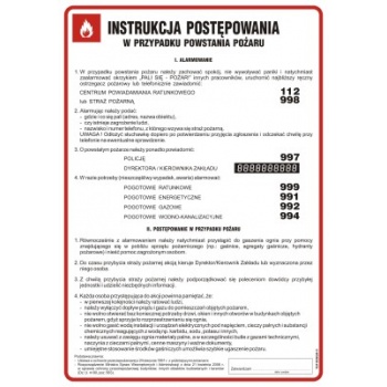 DB003 Instrukcja postępowania w przypadku powstania pożaru