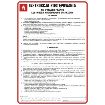 DB015 Instrukcja postępowania na wypadek pożaru lub innego miejscowego zagrożenia