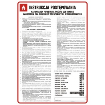 DB017 Instrukcja postępowania na wypadek powst. pożaru lub innego zagrożenia dla budynków mieszk. wielorodzinnych