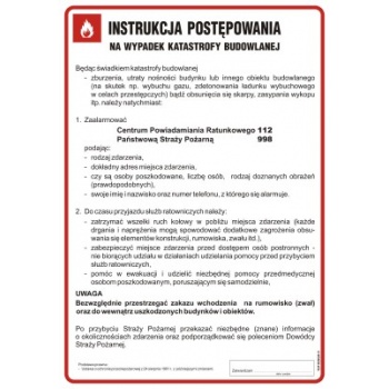 DB021 Instrukcja postępowania na wypadek katastrofy budowlanej
