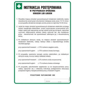 DD007 Instrukcja postępowania w przypadku oparzenia kwasem lub ługiem