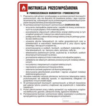DB005 Instrukcja przeciwpożarowa w pomieszczeniach biurowych i pomocniczych
