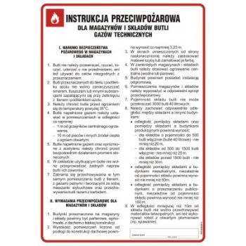 DB007 Instrukcja przeciwpożarowa dla magazynów i składów butli gazów technicznych